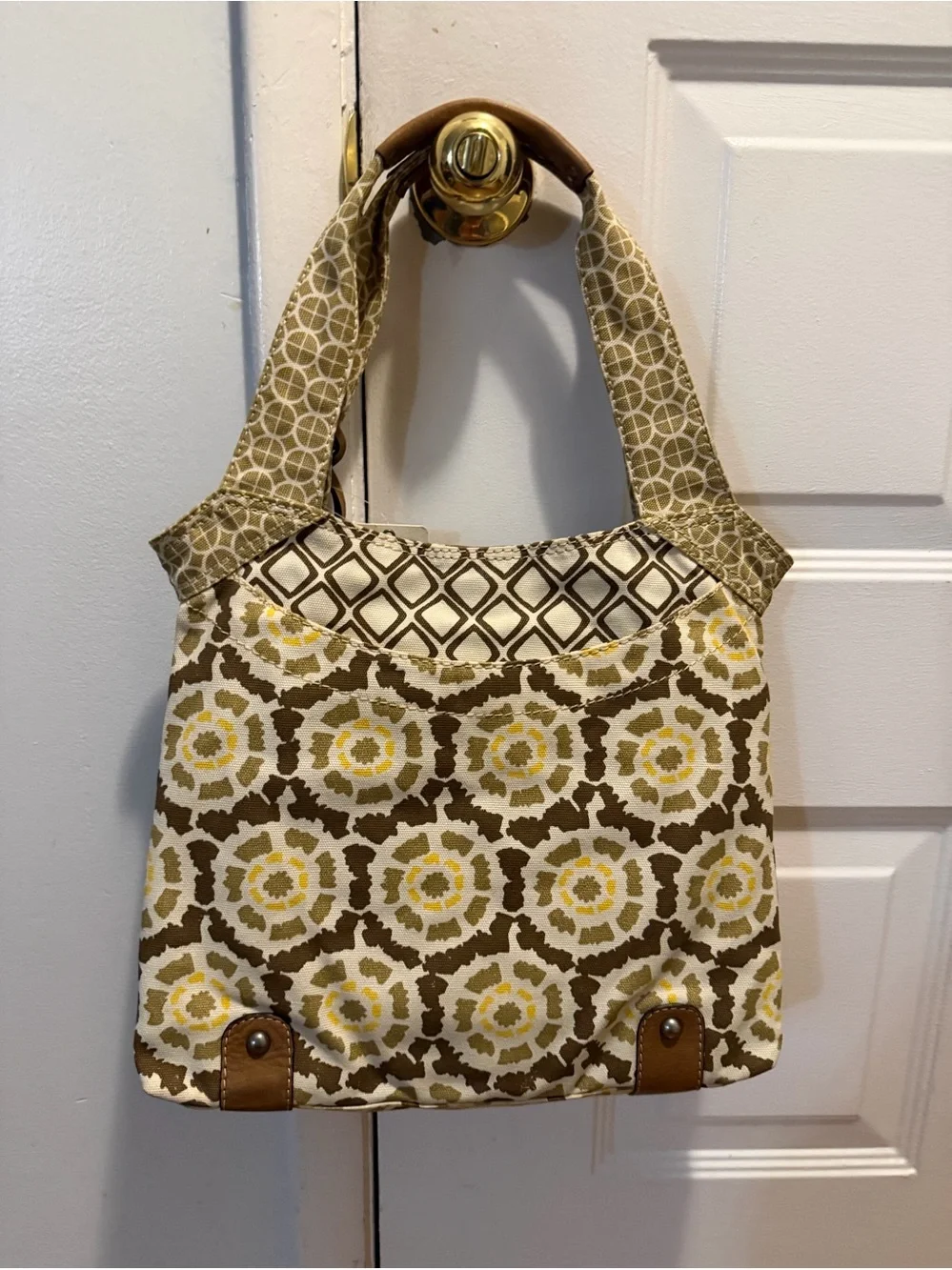 Vintage Fossil Original Brand Canvas Satchel Shoulder Bag